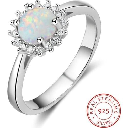 Top Quality Silver 925 Jewelry Rings For Women Engagement Wedding Ring AAA Zirconia & Opal Ring Fine Jewelry Gifts