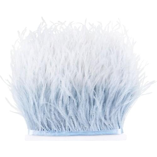 Top Quality Ostrich Feather Trim Ribbon For Clothing Sewing 10-15Cm/4-6 Inch Plumes Wedding Dress Decoration Feathers DIY Crafts