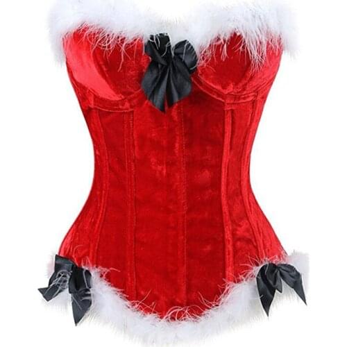 WYS.JL Black and Red Gothic Clothing Sexy Shapewear Christmas Corset Floral Lace Top Lingerie Fashion S-6XL
