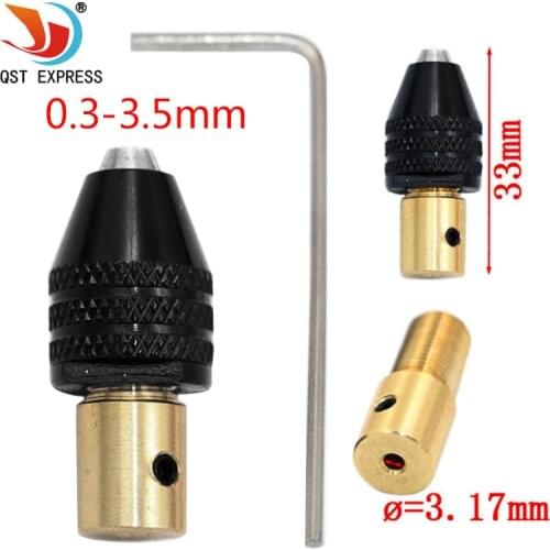 QSTEXPRESS Electric Motor Shaft Clamp Fixture Chuck Mini Small For 0.3mm-3.5mm Drill Micro Drill Bit Clamp Fixture Chuck