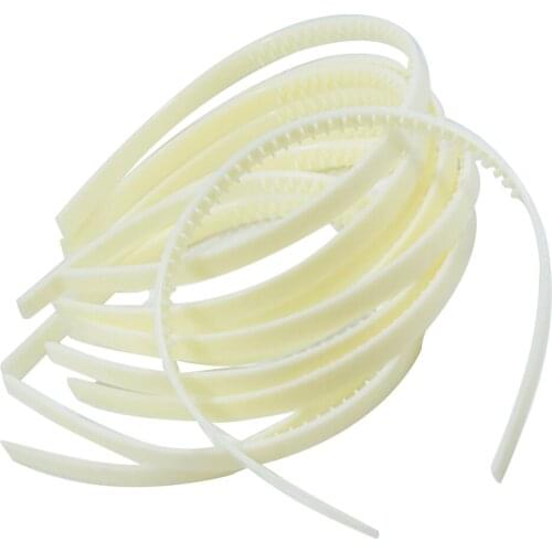 10x Solid Headband Womens Flexible Hair Band DIY Headwear Craft 10mm Black White