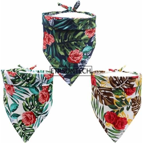 110pcs Pet Dog Bandana Small Large Dog Bibs Scarf Washable Rose Printing Puppy Kerchief Bow Tie Pet Grooming