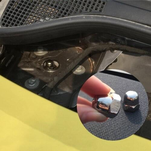 2pcs Car Engine Bonnet Interior Screw Cap Stainless Steel Rustproof Cover Protecor For Smart 453 fortwo forfour Accessories