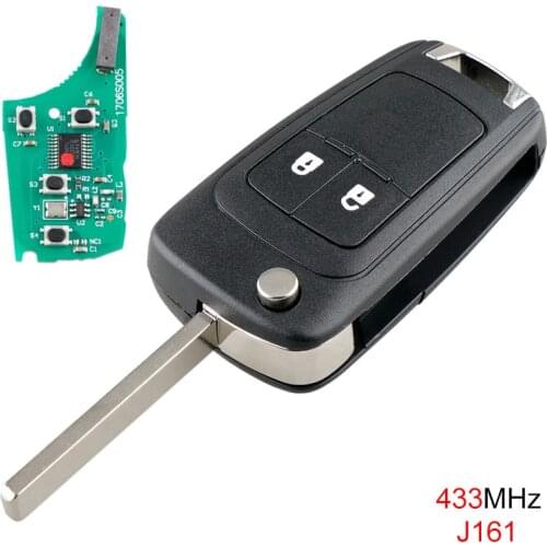 433 MHz 2 Buttons Foldable Remote Car Key Fob Replacement with ID46 Chip for OPEL VAUXHALL Astra Insignia Zafira C Mokka Chevy