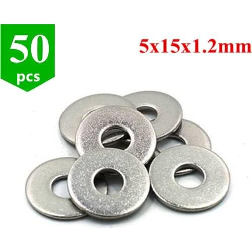50pcs 5*15*1.2mm slot flat washer precise shims for Openbuilds V-slot aluminum profile