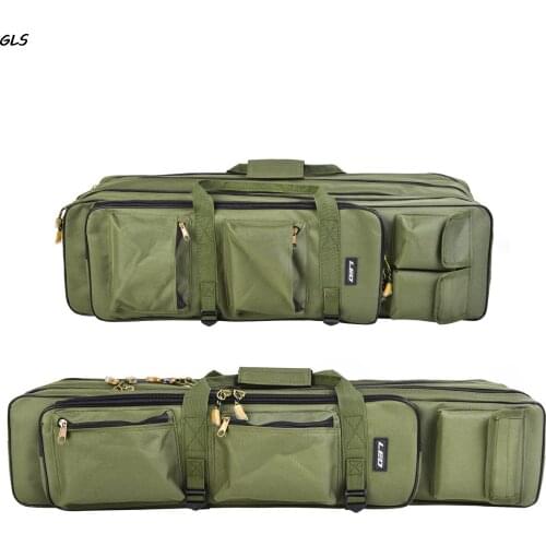 80cm/100cm Outdoor 3 Layer Foldable Fishing Bag Fishing Pole Tackle Bag Carry Case Travel Bag