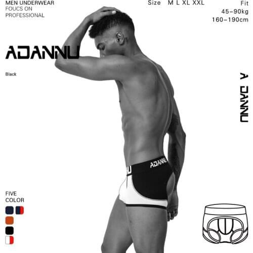 ADANNU Sexy Mesh Jockstrap Underwear G-Strings Sexy Gay Penis Pouch Breathable Tanga Thongs Men Jockstrap Cotton String