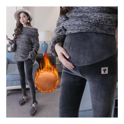 Velvet Maternity Leggings Pants For Pregnant Women Warm Winter Maternity Clothes Thickening Pregnancy Trousers Clothing
