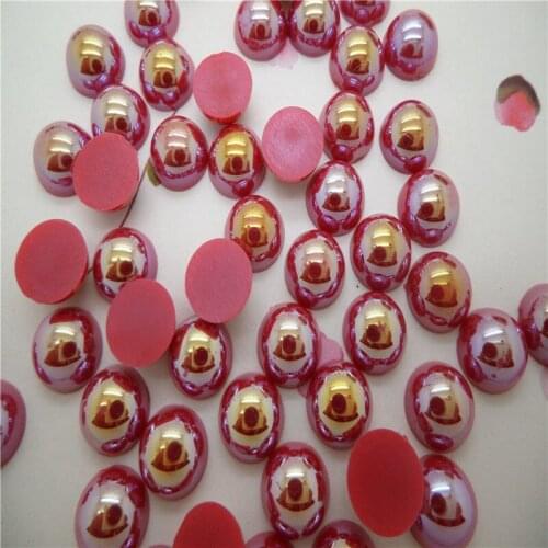 Free Shipping 200Pcs/lot Size 8mm White/Silver AB Color Imitation Pearls Craft Half Round Flatback Beads DIY Decoration