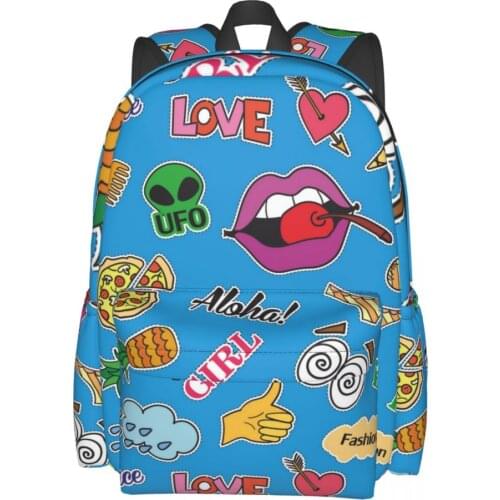 Graffiti Pattern Large Backpacks for School Travelling Hiking Camping Teenage Girls Book Bag Women Casual Daypacks