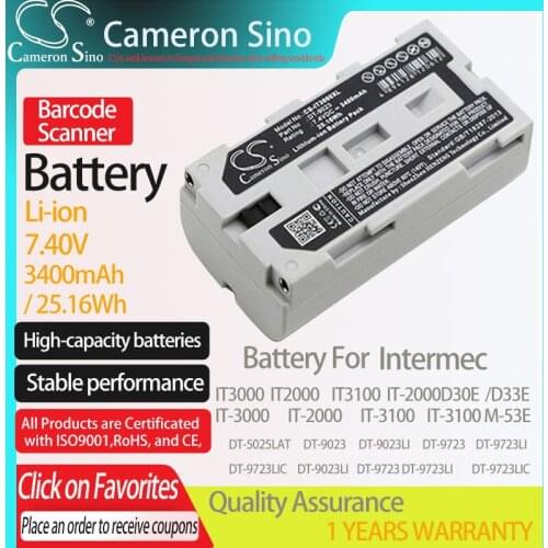 CameronSino Battery for Casio DT-5025LAT DT-9023 DT-9723 IT3000 IT2000 fits Epson TM-P60 M196A TM-P60 Barcode Scanner battery