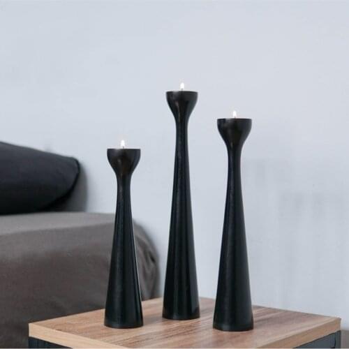 Black Swan Decorative Wooden Candlestick Candle Holder Set of 3 Sets Decorative Christmas Scented Gifts Home Office Design Yoga