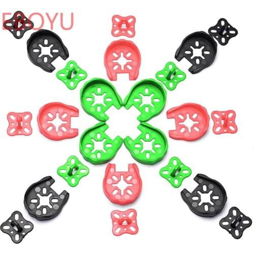 EBOYU(TM) 12pcs 2204 2205 2206 Motor Guard Protector W/ Landing Gear Quad for DIY RC Quadcopter Drone (Red Green Black)
