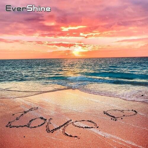 EverShine Diamond Painting Full Square Seaside Picture Rhinestones Diamond Embroidery Landscape Sunset Mosaic Crystal Art