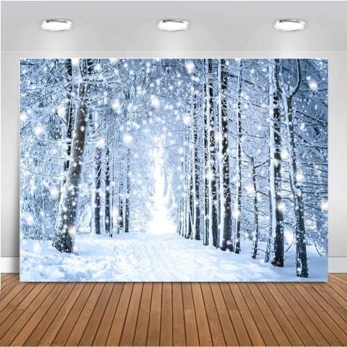 MEHOFOND Photo Background Winter Snow Forest Snowflake Christmas Backgrounds Children Baby Decoration Backdrop for Photo Studio