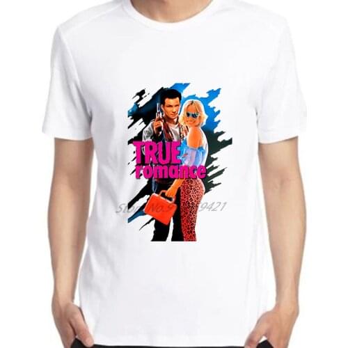 True Romance Movie Poster Printed T-Shirt Casual Men Short Sleeve Hip Hop Tees Tops Harajuku Streetwear Men clothing
