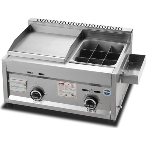 Commercial Gas Frying Pan, Frying Pan, Multi-Purpose Gas Teppanyaki, Independent Switch, And Oil Pan (Frying Pan + Frying Pan)