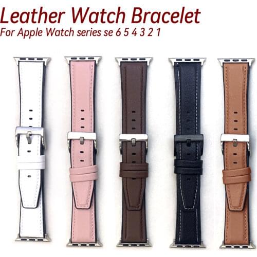 Leather Loop for iwatch series se 6 5 4 3 2 1 44mm Strap for Apple Watch band 38mm 42mm 40mm smartwatch accessories bracelet