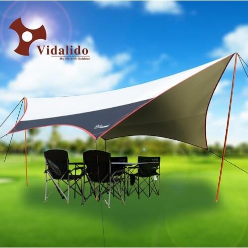 M 500*470*240cm Vidalido Outdoor Ultra-large Silver-coated Awning Tent Anti-ultraviolet Beach Awning Sunshade Camping Tent