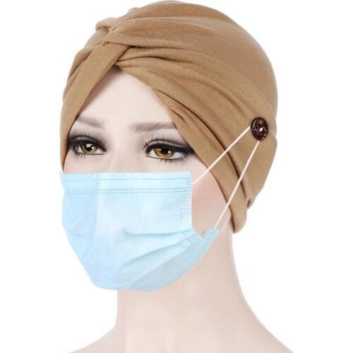 Muslim Women Hijab Turban Cap Forehead Cross Hair Scarf Hat Solid Color Islamic Headwear India Bonnet Lady Inner Elastic Caps