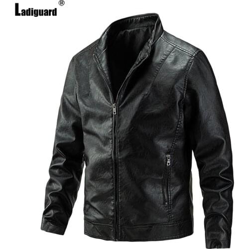 Plus Size 5xl Mens Pu Leather Jackets European Style 2021 Autumn Jacket Biker&Moto Faux Leather Coats Fashion Zipper Overcoats