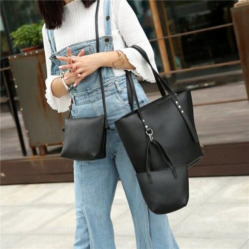 New litchi pattern three piece fashion one shoulder womens bag handbag womens bag