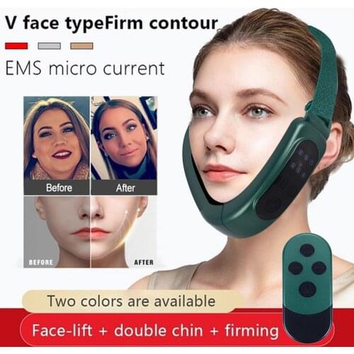 Chin V-Line Up Lift Belt Face Massager Machine Red LED Light Therapy Face Lifting Slimming Vibration Massager Anti Aging Belt