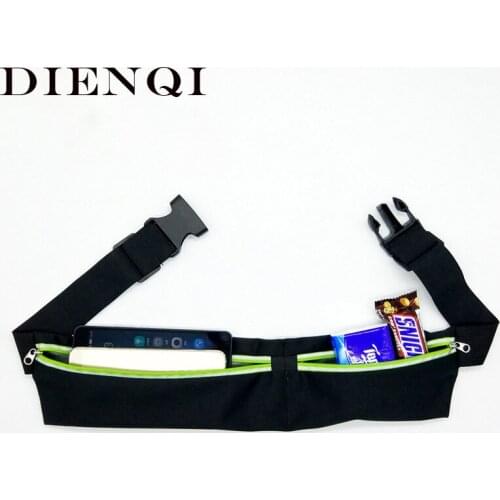 DIENQI Dual Pocket Running Waist Belt Mini Fanny Pack For Men Sports Chest Waist Pack Travel Waterproof Expand Phone Belt Bag