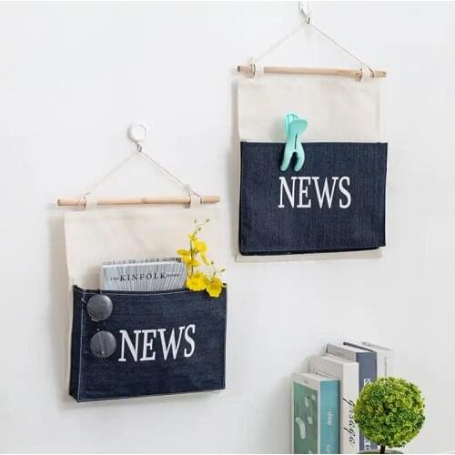 Cute cloth wall hanging wall-mounted storage hanging bag wall storage bag wall door debris mobile phone storage bag