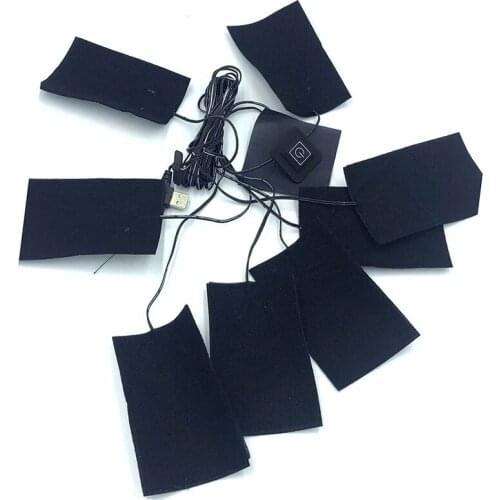 USB Thermal Warm Body Warmer Heated Pad Composite fibers 8 in 1 Electric Vest Heater Cloth Jacket