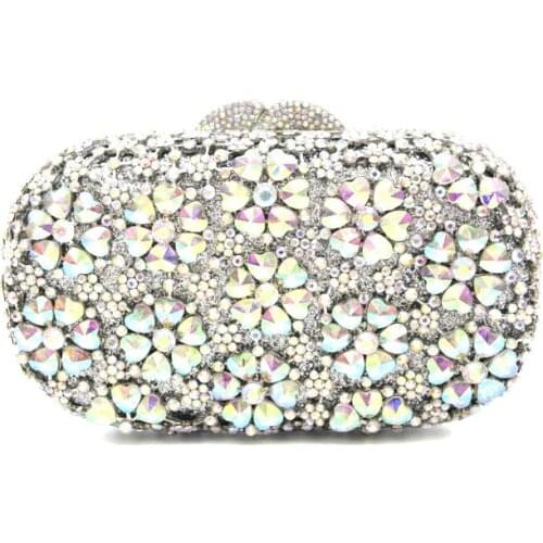 Female Dazzling Crystal handbag Women Evening Clutch Bags Box Handbags Diamond Cocktail Clutch Wedding Party Bridal Handbag Bag