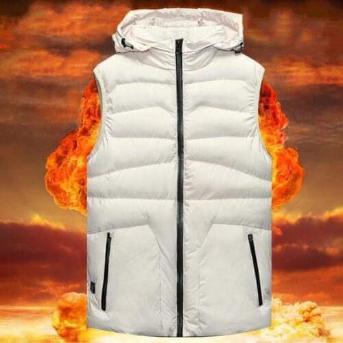 Winter Men Collar Cotton Heating Vest Graphene Electric Heated Jacket USB Security Intelligent Constant Temperature Heating Suit