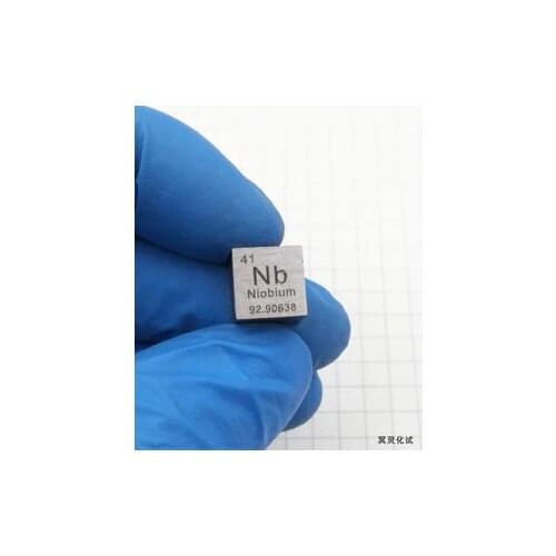 1 pcs Metal niobium Periodic table-shaped cube 10mm in length Weight 8.58g Nb is greater than or equal to 99.9