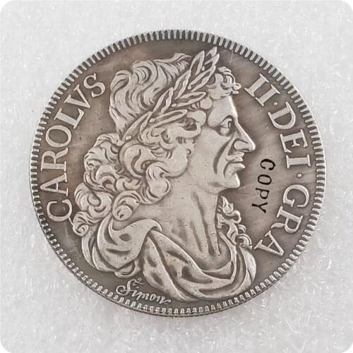 1663 United Kingdom Charles II Pattern Crown Copy Coin