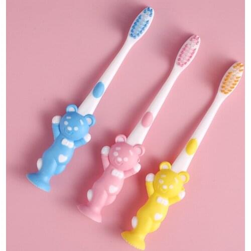 4PCS Household Cartoon Toothbrush Children Bamboo Charcoal Soft Hair Set Silicone Cute Clean Teeth Brushing Toothbrush