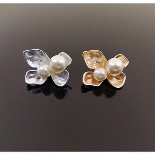 50pcs Pearl Flower Stones strass Rhinestone Applique Buckle Button Flatback Accessories Hairpin Hair Clip Garment Brooch Decor