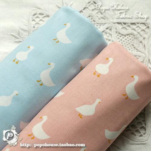 2Pcs/set 100% Cotton Patchwork Twill Cotton Fabric Little Goose Nursery Quilt Childrens Pajamas Tecido Sewing DIY Cloth M4-2pcs