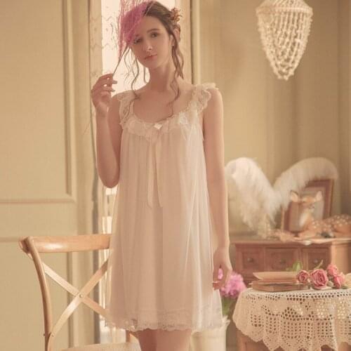 Long Negligee Womens Sleepwear Night Skirt Womens Nightgown Vintage Nightgowns White Lace Nightgown Retro Nightgown Sleepware