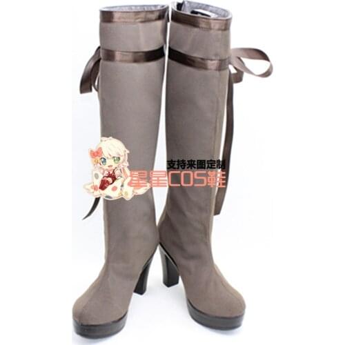 The Legend of Heroes Clare Girls Brown Long Cosplay Shoes Boots X002
