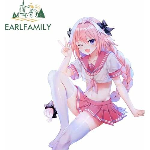 EARLFAMILY 13cm x 10cm for Fate Apocrypha Astolfo Pink Uniform Windshield Decal Laptop Motorcycle Car Stickers Trunk Graphics
