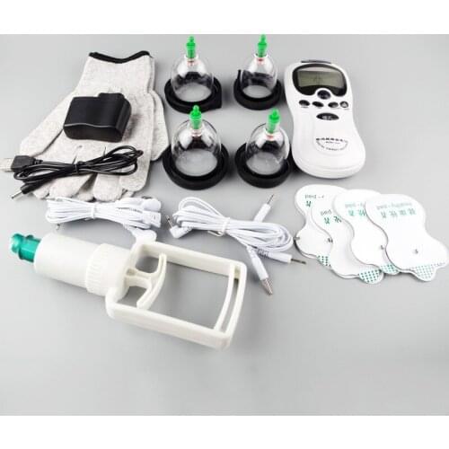 Electro Sex Games Play Shock Therapy Electro-Conductive Gloves Vacuum Sucker Pump Female Breast Clitoris Massage