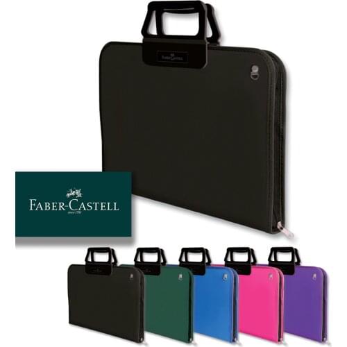 Faber-Castell Project Bag, Art Portfolio Case Artist Carrying, 38cm x 55 cm 5 Colours A3 Plastic Document Carry Case for Art Set