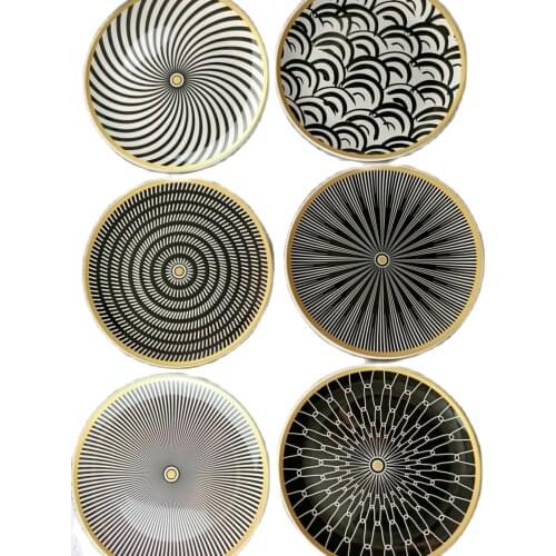 Geometry Tableware 6 pieces Ceramic Dinner Plate Dish Porcelain Dessert Plate Dinnerware Cake Plate Mosaic тарелки platos поднос