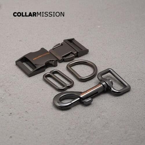 Engraved (metal buckle+adjust buckle+D ring+metal dog clasp/set) Retailing 25mm buckle for dog collar webbing sewing parts