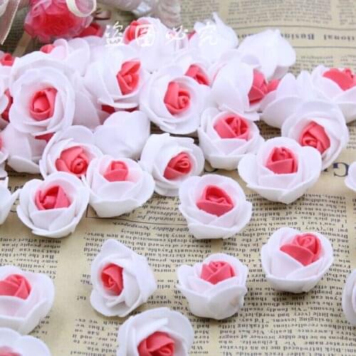 Hot sale 50pcs Mini PE Foam Artificial Rose Flowers For Wedding Car Decoration DIY Wreath Decorative Valentine Day Fake Flowers