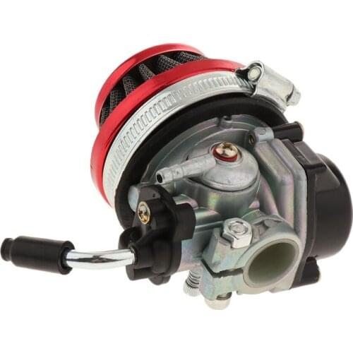 19mm Carburetor with Red 35mm Air Filter Fits for 50-80cc 2 Stroke Motorized Bicycle Push Bike / New Carb Operating Greatly