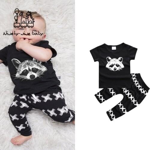 Baby Boys Clothing Sets Baby Girls Boys Fox Cotton Tops T-shirt+Pants Leggings 2pcs Outfits Set Costume Baby Boys Kids Clothes