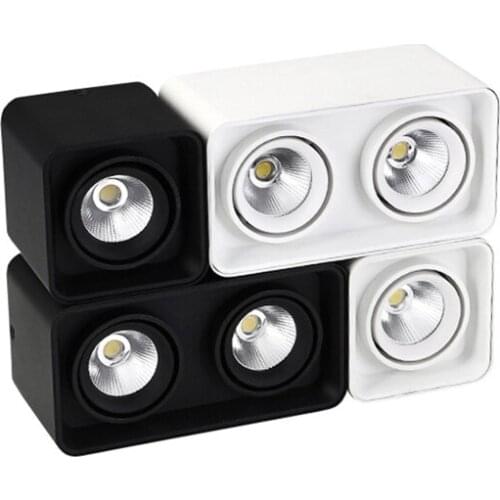 Square White/Black Surface Mounted Ceiling COB Downlight 7W 12W 14W 28W Ceiling Spot Light 3000K/4000K/6000K