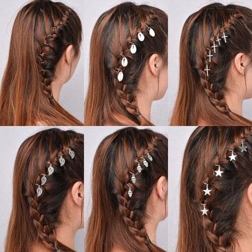 Fashion 50 Pcs/set Shell Hands Leaves Star Conch Snowflake Pendant Charms Rings Set Hair Clip For Women