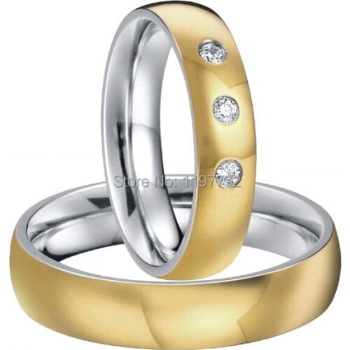 Gold color heath titanium fashion rings wedding jewelry for men and women